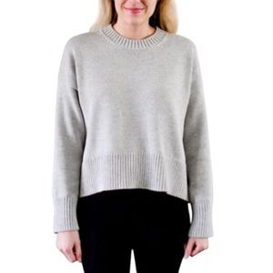 NWOT Everlane Boxy Everyday Light Gray Cotton Crewneck Sweater Women's Small